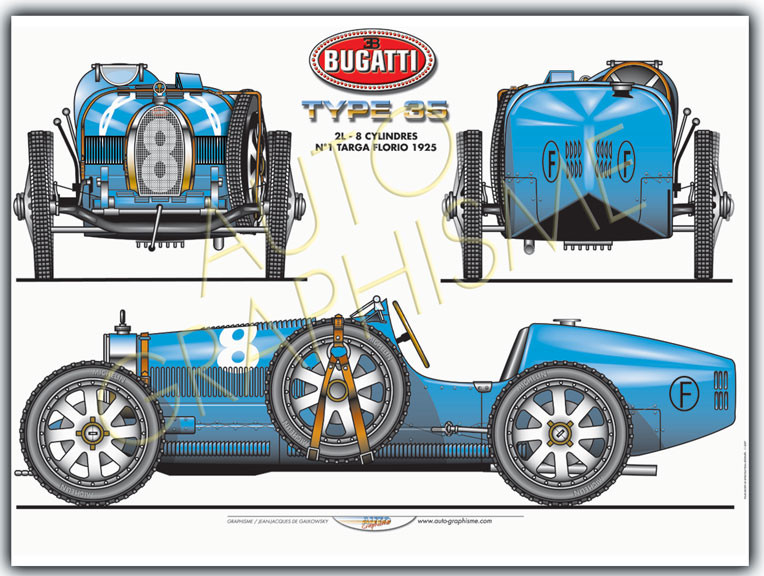 Poster Bugatti Tipo 35 - AG-BUG01 - BUG01 - 36617681497337