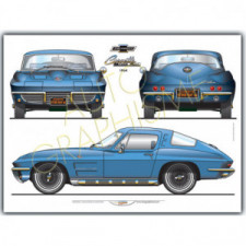 Poster Chevrolet Corvette Stingray 64