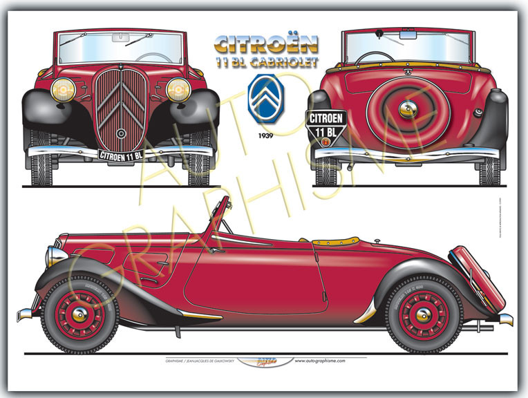 Afiș Citroën Traction 11 BL Cabriolet - AG-CIT05 - CIT05 - 36617681497404