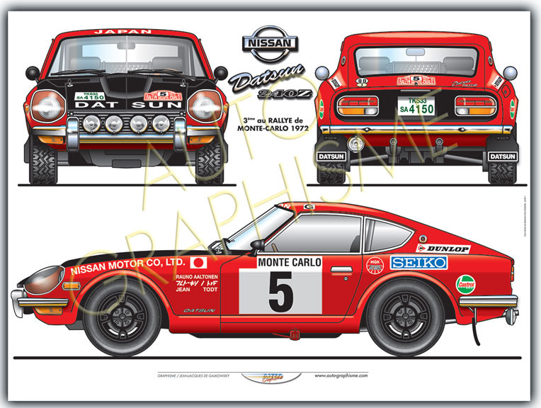 Poster Datsun 240z Monte Carlo - AG-DAT01 - DAT01 - 36617681497424