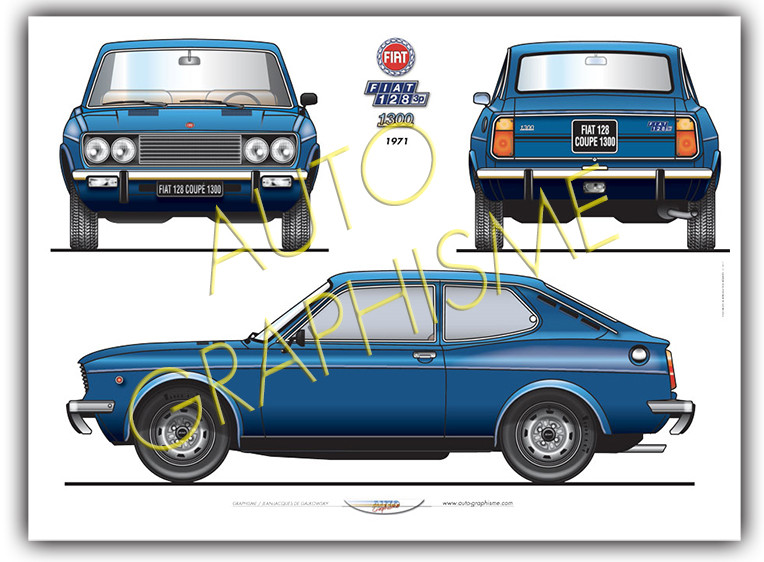Poster Fiat 128 Coupé - AG-FI01 - FI01 - 36617681497464