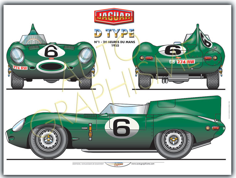 Jaguar Type D poster - AG-JAG03 - JAG03 - 36617681497541