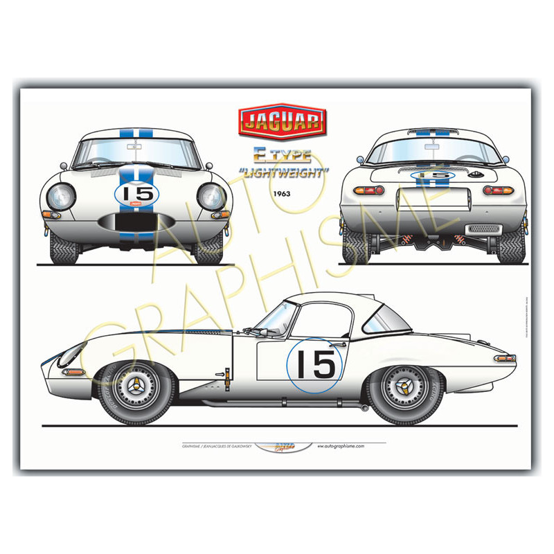 Poster Jaguar E-Type Lichtgewicht - AG-JAG04 - JAG04 - 36617681497551