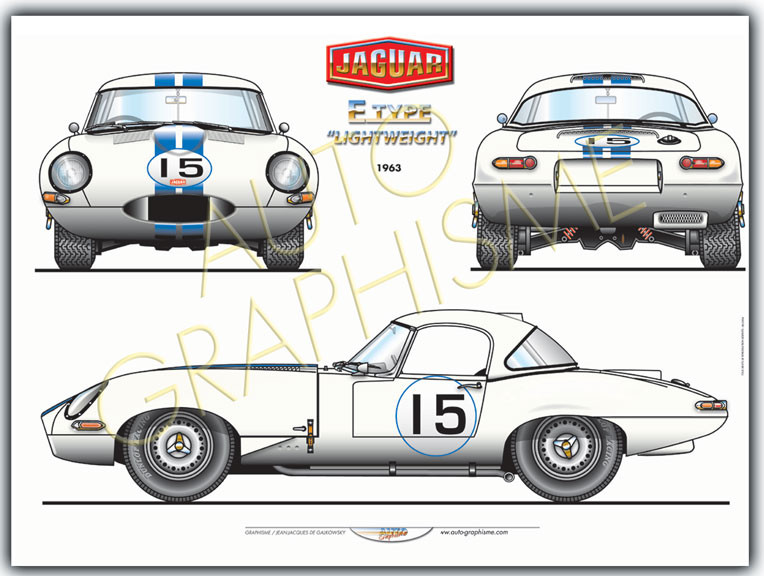 Poster Jaguar E-Type Lichtgewicht - AG-JAG04 - JAG04 - 36617681497551
