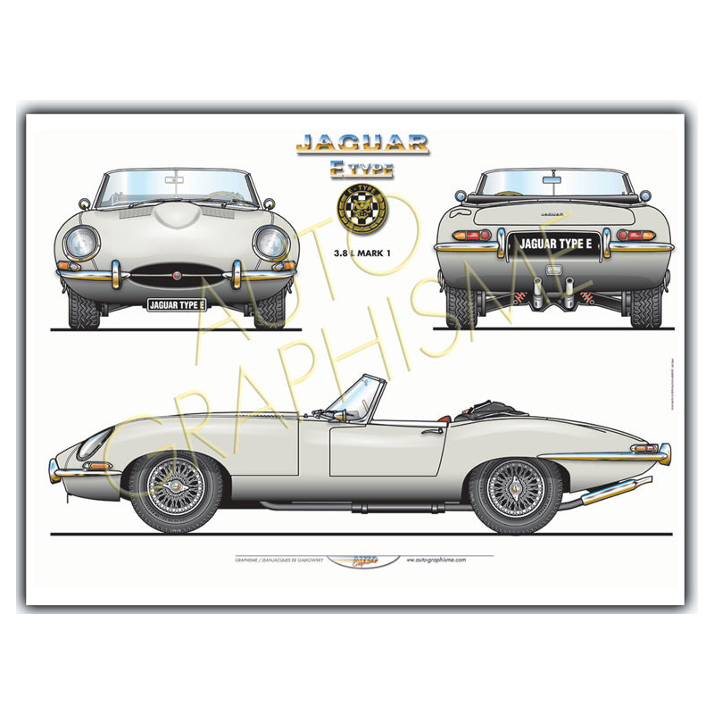 Jaguar E-Type cabriolet S1 poster - AG-JAG05 - JAG05 - 36617681497561