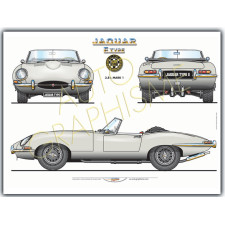 Jaguar E-Type cabriolet S1 poster - AG-JAG05 - JAG05 - 36617681497561