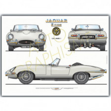 Poster Jaguar Type E cabriolet S1