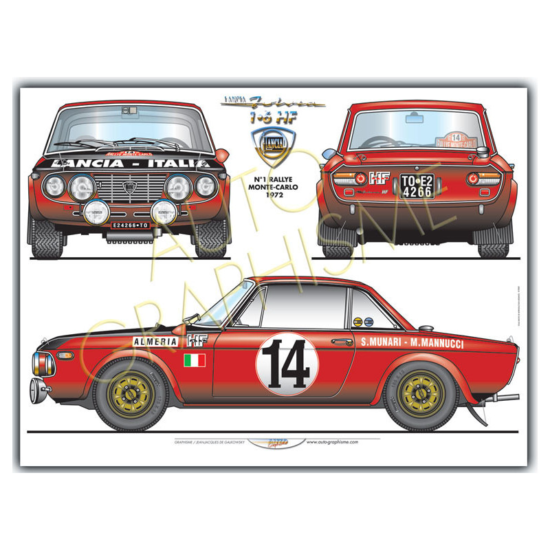 Lancia Fulvia 1.6 HF poster - AG-LA04 - LA04 - 36617681497608