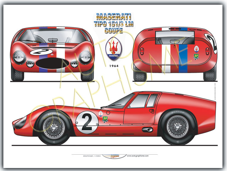 Afiș Maserati Tipo 151-3 LM coupé - AG-MAS01 - MAS01 - 36617681497628