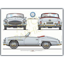 Mercedes 190 SL poster - AG-MER01 - MER01 - 36617681497688