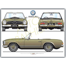 Mercedes 280 SL Pagode Poster - AG-MER03 - MER03 - 36617681497705