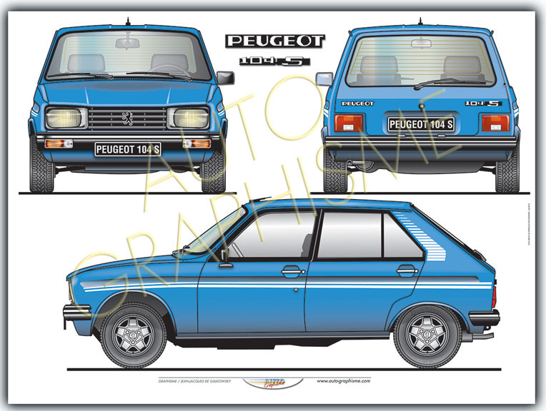 Peugeot 104 S poster - AG-PE01 - PE01 - 36617681497795
