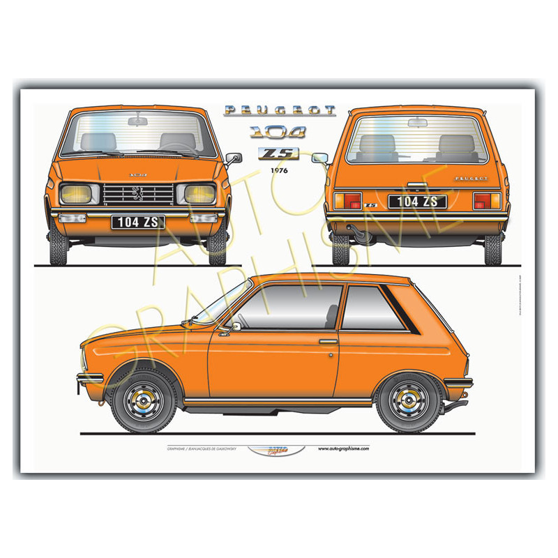 Peugeot 104 Zs poster - AG-PR02 - PR02 - 36617681497802