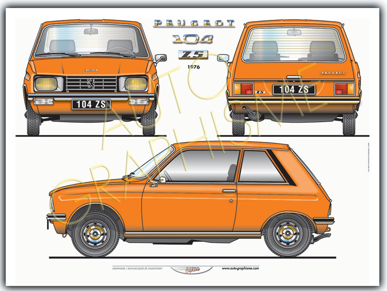 Peugeot 104 Zs poster - AG-PR02 - PR02 - 36617681497802