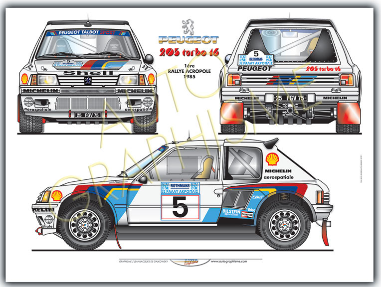 Peugeot 205 T16 poster - AG-PE05 - PE05 - 36617681497832