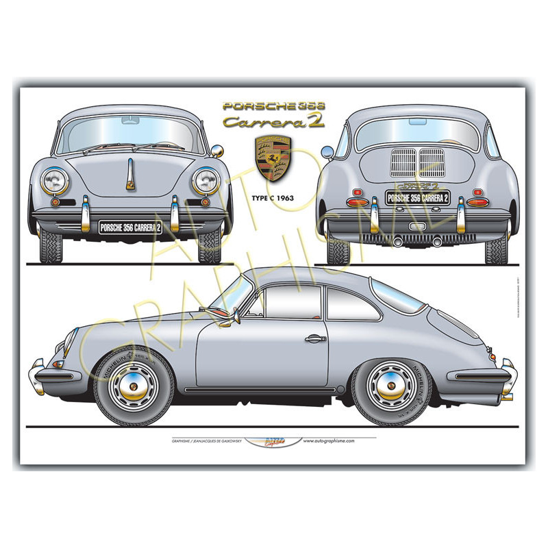 PORSCHE 356 Carrera 2 C Poster - AG-PO02 - PO02 - 36617681497862