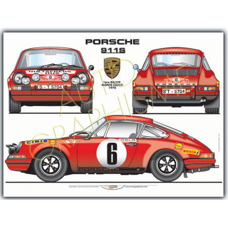 Poster Porsche 911 S Monte Carlo Poster Porsche 911 S Monte Carlo