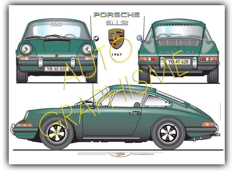 Poster Porsche 912 1967 - AG-PO06 - PO06 - 36617681497909