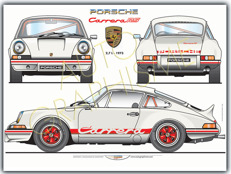 Poster Porsche Carrera RS 2.7L - AG-PO07 - PO07 - 36617681497919