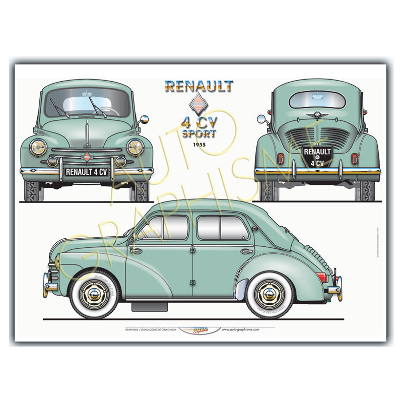 Renault 4 Cv Sport 55 poster - AG-RE02 - RE02 - 36617681497939