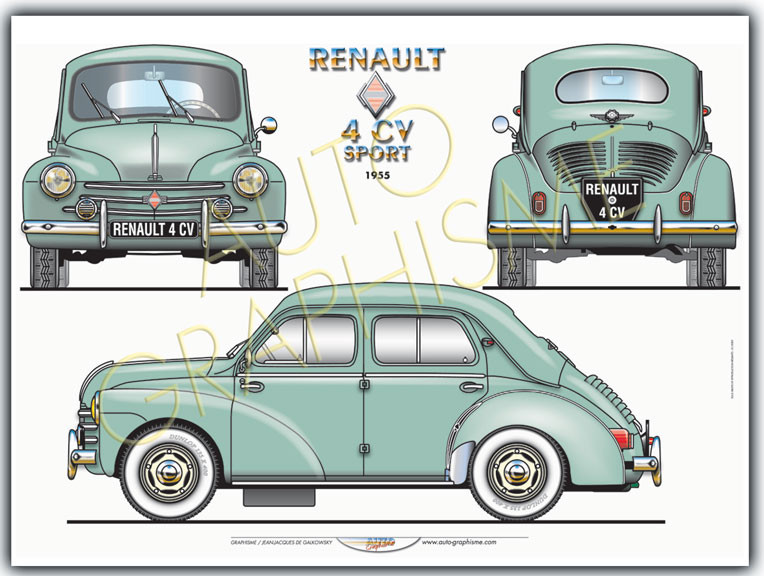Renault 4 Cv Sport 55 poster - AG-RE02 - RE02 - 36617681497939
