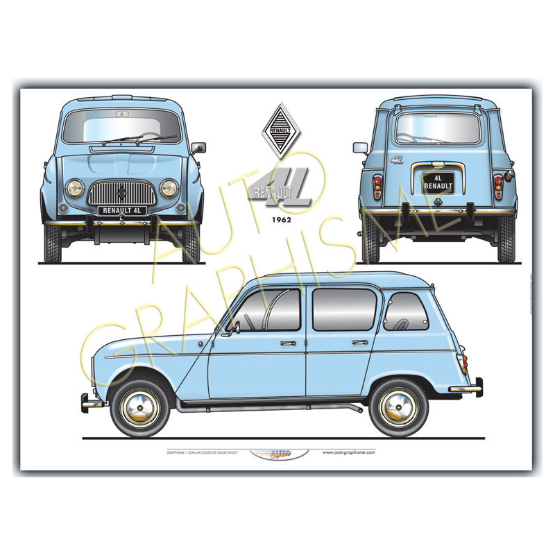 Affiche Renault 4L 1962 - AG-RE03 - RE03 - 36617681497949