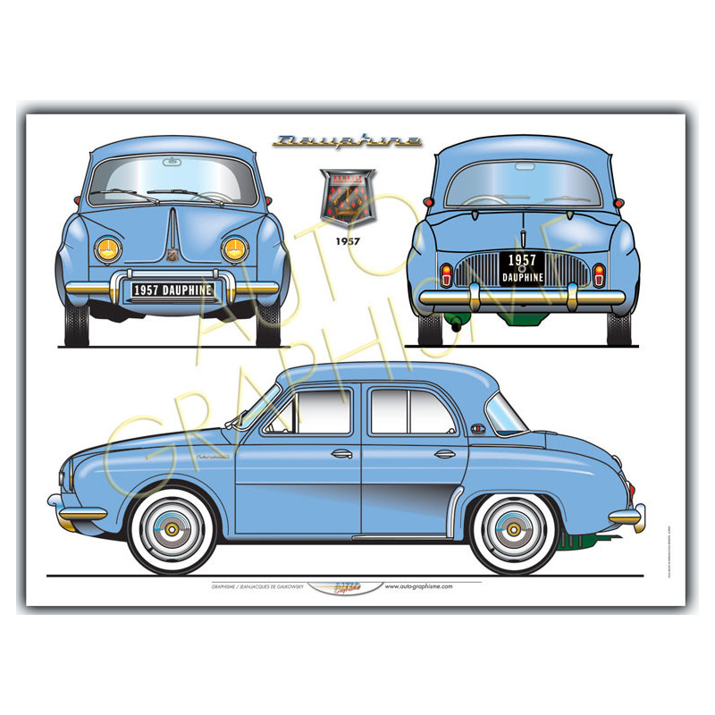 Affiche Renault Dauphine 1957 - AG-RE06 - RE06 - 36617681497979