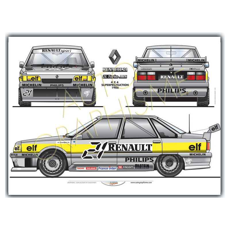 Poster Renault R21 Turbo Productie - AG-RE09 - RE09 - 36617681498005