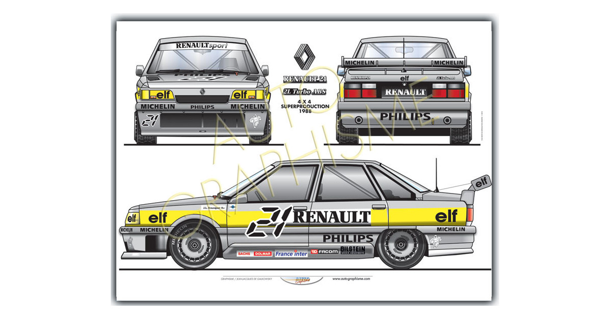 Poster Renault R21 Turbo Production