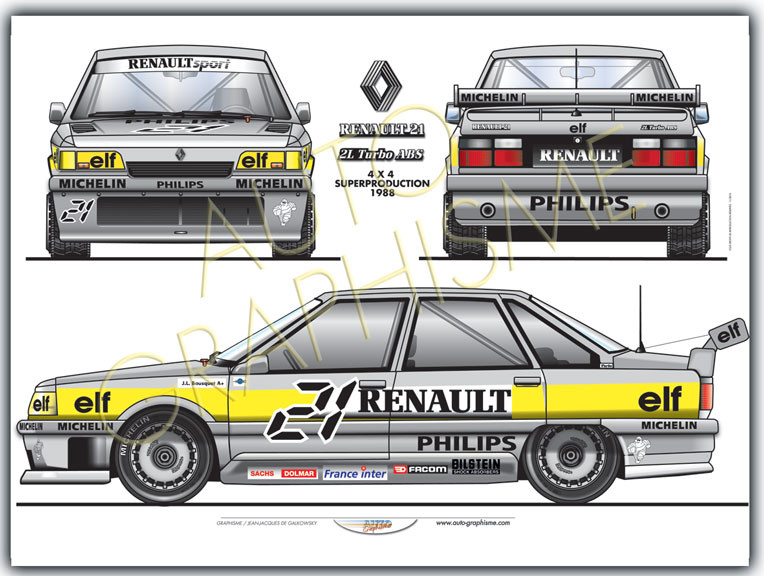 Renault R21 Turbo Production Poster - AG-RE09 - RE09 - 36617681498005