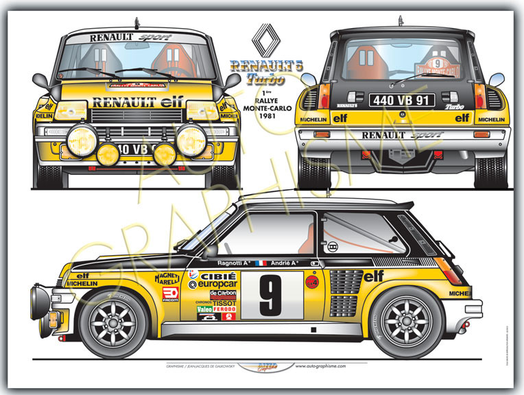 RENAULT R5 turbo Poster - AG-RE11 - RE11 - 3661768835012