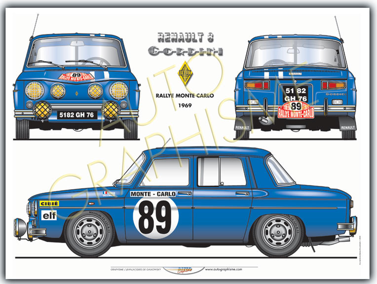 Afiş Renault R8 Gordini - AG-RE13 - RE13 - 36617681498045