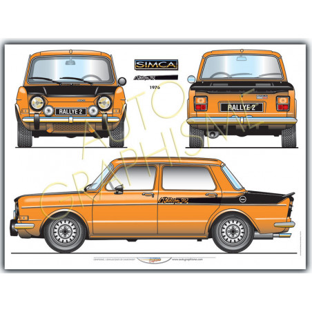 Simca Rallye 2 1976 poster