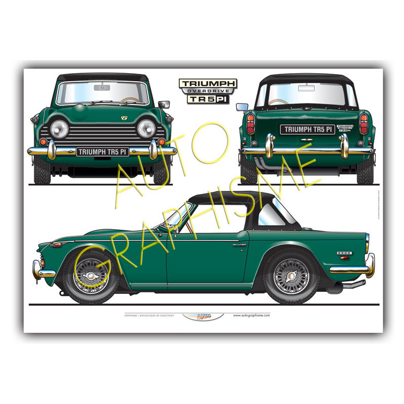 Triumph TR5 Pi Poster met capuchon - AG-TR03 - TR03 - 36617681498219