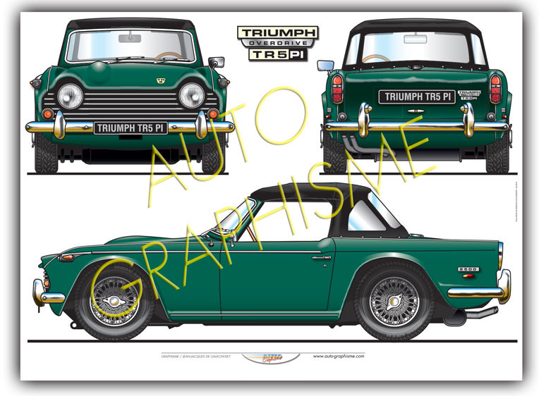 Poster Triumph TR5 Pi con coperchio - AG-TR03 - TR03 - 36617681498219