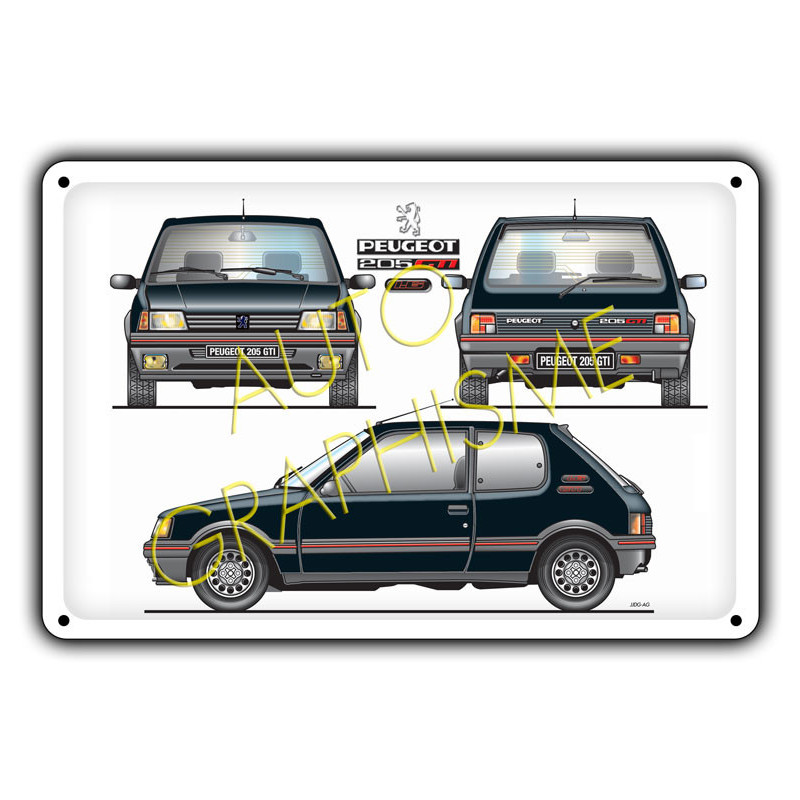 Peugeot 205 GTI 1.6L Metalen plaat - AG-FO-003 - FO-003 - 36617681517594