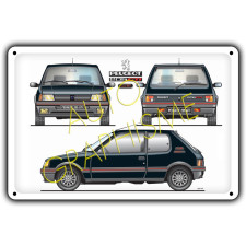 Pannello metallico Peugeot 205 GTI 1.6L - AG-FO-003 - FO-003 - 36617681517594