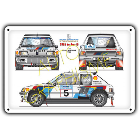 Peugeot 205 TURBO 16 metal panel Peugeot 205 TURBO 16 metal panel