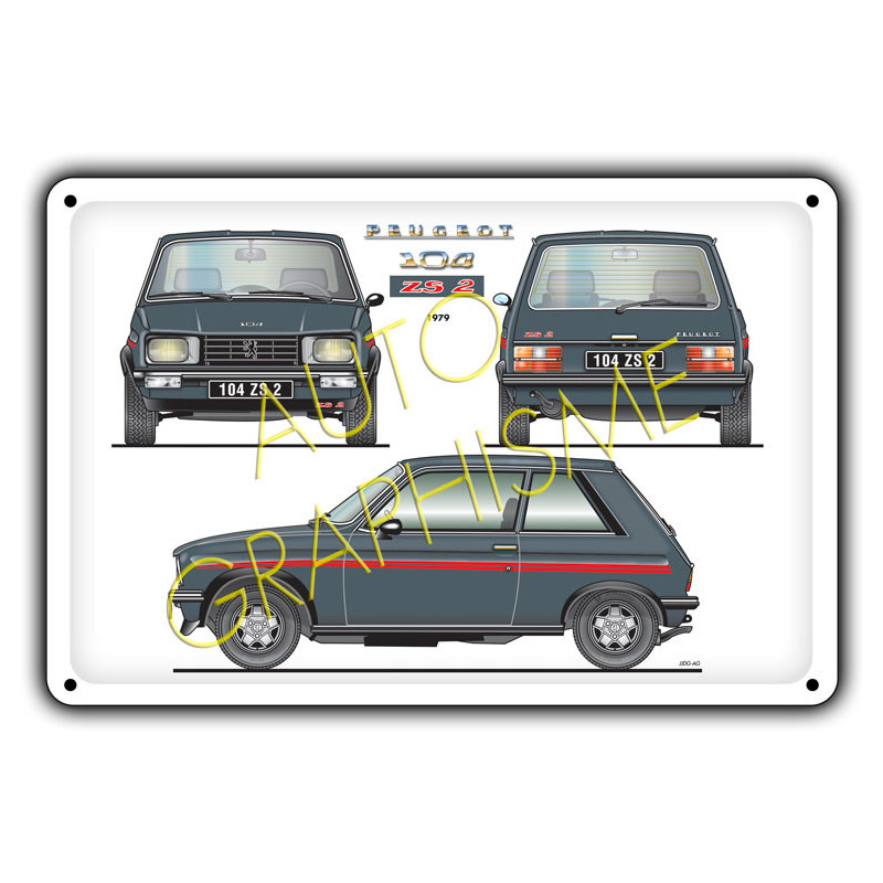 Metalen plaat PEUGEOT 104 ZS2 - AG-FO-006 - FO-006 - 36617681517621