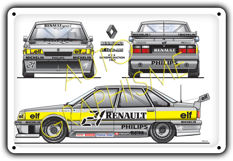 Pannello metallico Renault 21 Turbo Production - AG-FO-009 - FO-009 - 36617681517651
