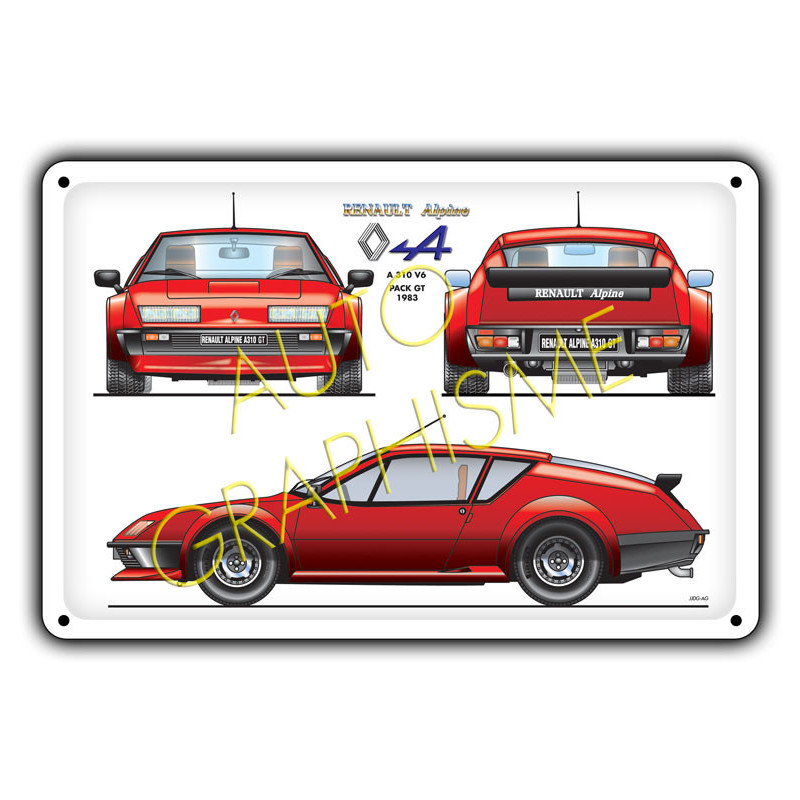 Metalen plaat Alpine A310 V6 Pack GT - AG-FO-016 - FO-016 - 36617681517728