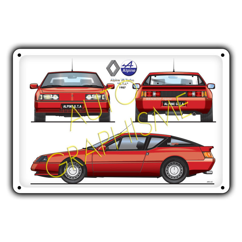 ALPINE V6 GTA Metalen plaat - AG-FO-017 - FO-017 - 36617681517738