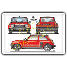 Metalen plaat Renault R5 Turbo 2 1984 - GT2i - AG-FO-019 - FO-019 - 36617681517758