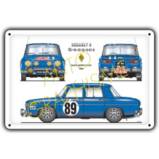 Renault 8 Gordini Mc metal panel - AG-FO-021 - FO-021 - 36617681517778