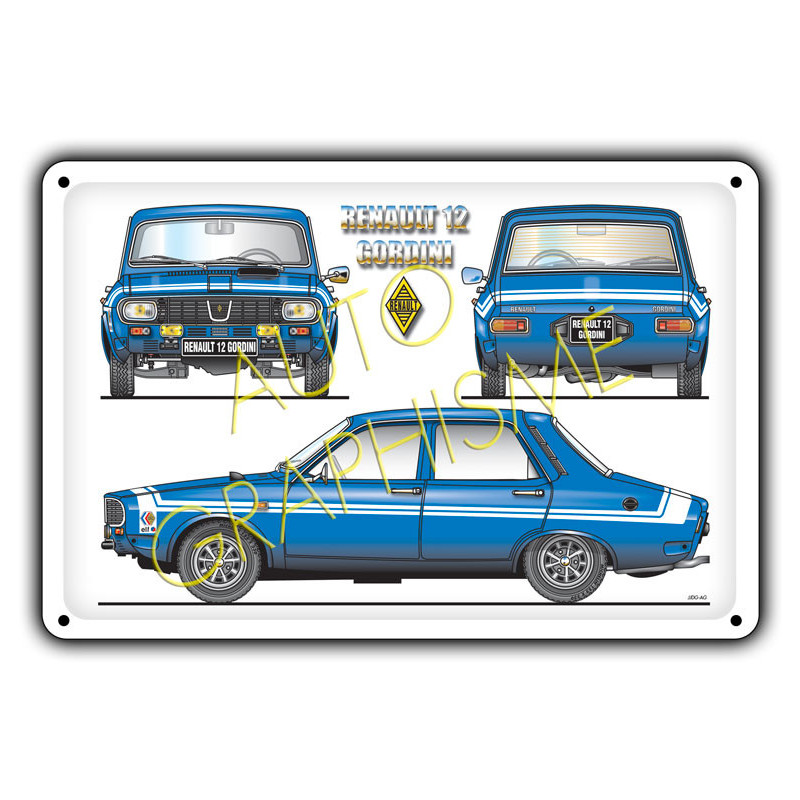 Metalen plaat Renault 12 Gordini - AG-FO-022 - FO-022 - 36617681517788