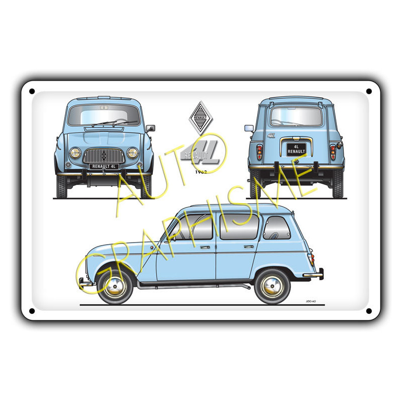 Metalen plaat Renault 4L - AG-FO-023 - FO-023 - 36617681517798