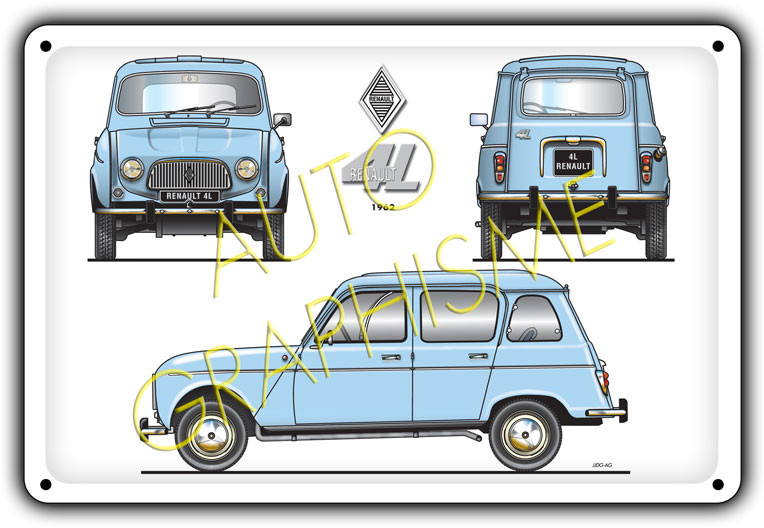 Pannello metallico Renault 4L - AG-FO-023 - FO-023 - 36617681517798