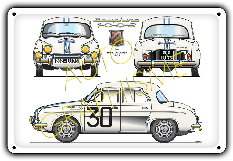 Plaque Metallique DAUPHINE 1093 TOUR DE CORSE - AG-FO-024 - FO-024 - 36617681517805