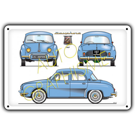 Plaque Métallique Renault Dauphine 1957
