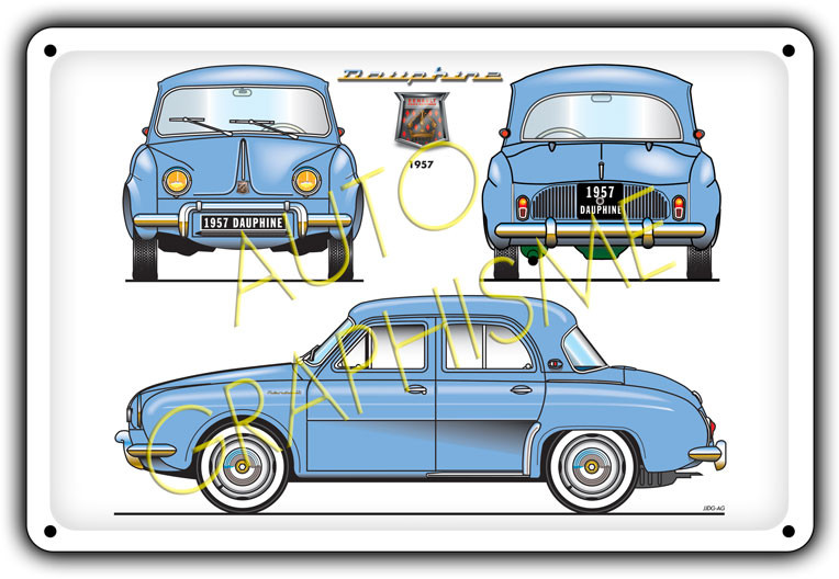 Pannello metallico Renault Dauphine 1957 - AG-FO-025 - FO-025 - 3661768835111